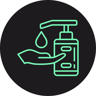 Bir şişe sıvı sabun ikonu, basit vektör illüstrasyonu