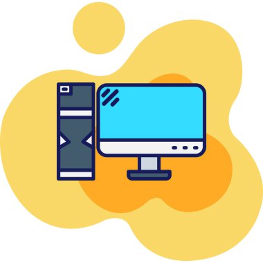 Bilgisayar. Web simgesi basit illüstrasyon