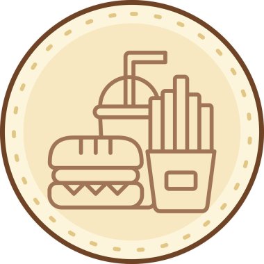 Hamburger ikonu vektör illüstrasyonu