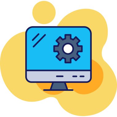 Bilgisayar. Web simgesi basit illüstrasyon