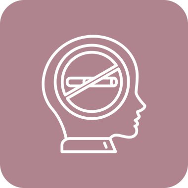 İnsan yüzü ve beyin simgesinin vektör çizimi