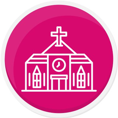 Kiliseye. Web simgesi vektör illüstrasyonu