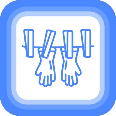 İki elin mavi simgesinin vektör çizimi