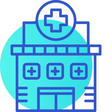 Hastane binası. Web simgesi vektör illüstrasyonu