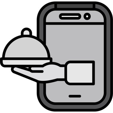 akıllı telefon yemek dağıtım simgesi