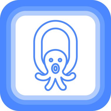 Ahtapot. Web simgesi basit illüstrasyon