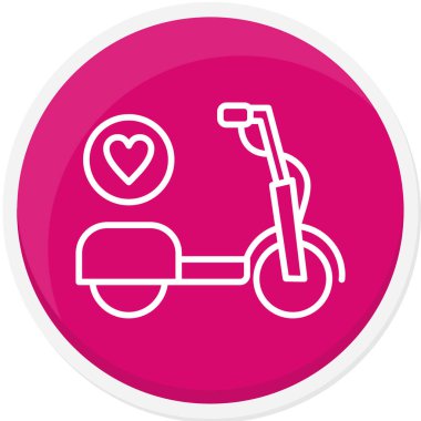 Beyaz arkaplanda düz stil mobilet simgesi var. nakliye sembolü stok vektör illüstrasyonu.