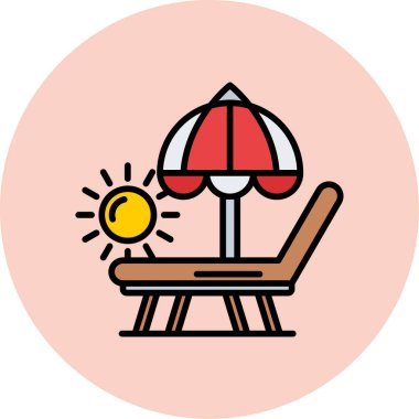 Yaz. Web simgesi basit illüstrasyon