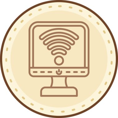 Kablosuz. Web simgesi basit illüstrasyon