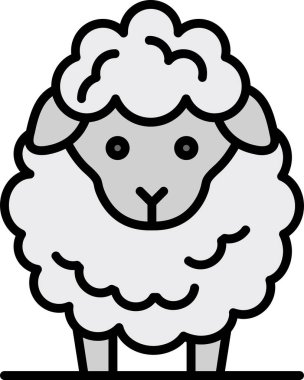 Koyun simgesi, vektör illüstrasyonu