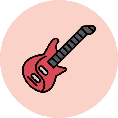 Elektro gitar ikonu. Web için gitar vektör simgelerinin basit illüstrasyonu