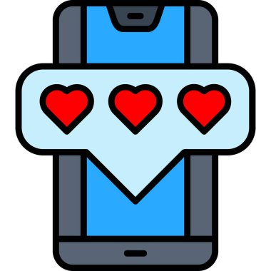 kalp cep telefonu simgesi - taslak biçimi