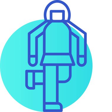 Çanta simgesi olan adam, vektör illüstrasyonu