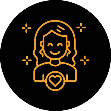 Kalbi olan bir kadının vektör çizimi