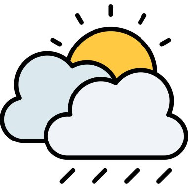 Hava tahmini güneş ikonu - ana hatlar biçiminde