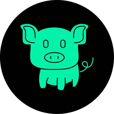 Moda tarzında izole edilmiş domuz simgesi