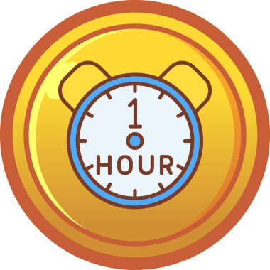 Altın işaretli bir saat simgesinin çizimi