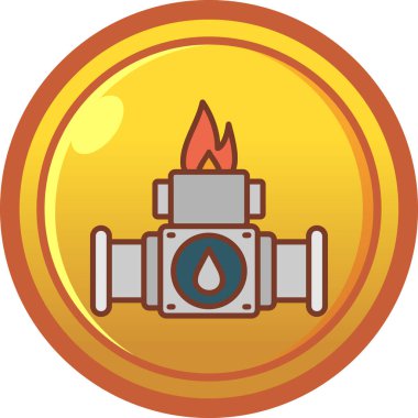 Gaz yakma ikonu. vektör illüstrasyonu