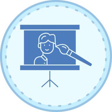 Dizüstü bilgisayarı olan bir adamın vektör çizimi