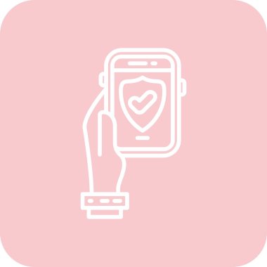 Akıllı Telefon Vektör Satır Simgesi Tasarımı