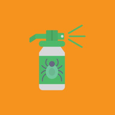 Antiseptik sprey şişesi simgesi, düz stil.