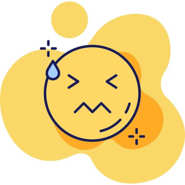 hüzünlü yüz simgesi tasarımı vektör çizimi