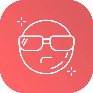 Beyaz arka planda gözlük simgesi olan çizgi insan yüzü. Yüz yüze. Renkli taslak konsepti. vektör.