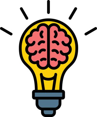 Beyin fikri yaratıcılık simgesi - özet biçimi