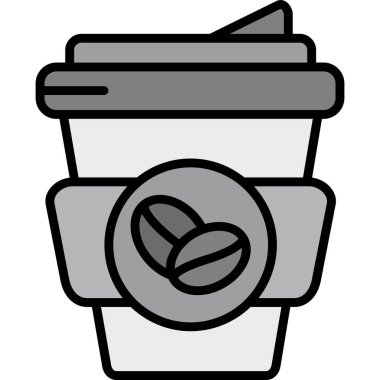 Kahve fincanı simgesi, basit vektör çizimi