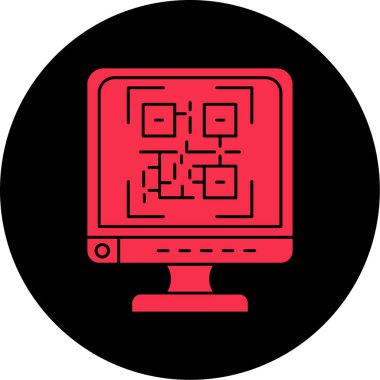 qr kod simgesi, vektör illüstrasyonu