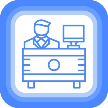 Müdür bey. Web simgesi basit illüstrasyon