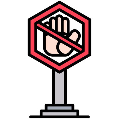 Stop renk ikonu vektör illüstrasyonu yok