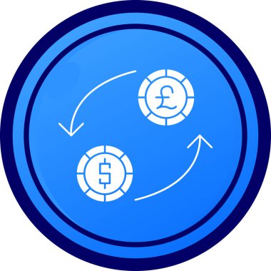 Para değişimi. Web simgesi basit illüstrasyon
