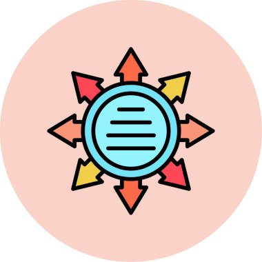 Şirin bir güneş ikonunun vektör çizimi