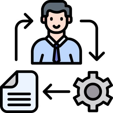 İş adamı simgesi, vektör illüstrasyonu