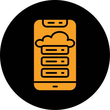 Bulut Hesaplama. Web simgesi basit illüstrasyon