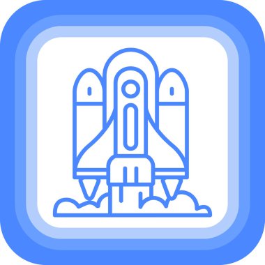 Roket. Web simgesi basit illüstrasyon