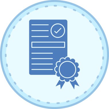 Bir sertifika simgesinin vektör illüstrasyonu