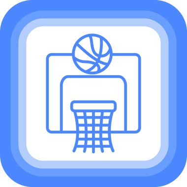Basketbol sepeti simgesi, vektör illüstrasyonu