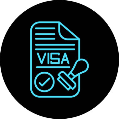 vize simgesi vektör illüstrasyonu