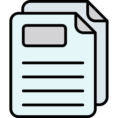 belge simgesi ve vektör illüstrasyonu beyaz arkaplanda izole edildi