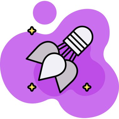 roket ikonu vektör illüstrasyonu