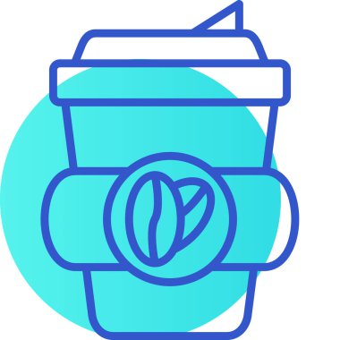 Kahve. Web simgesi basit illüstrasyon