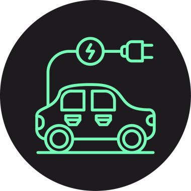 Elektrikli araba simgesi vektör illüstrasyonu