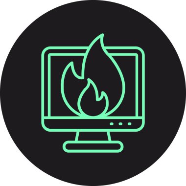 vektör yanan alev simgesi