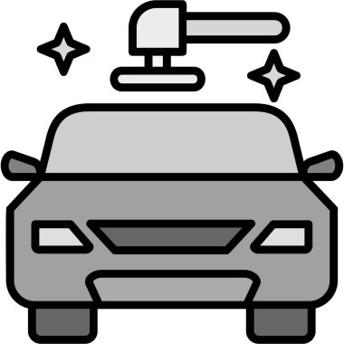 Araba yıkama. Basit illüstrasyon.