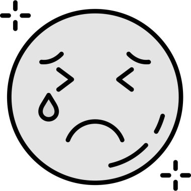ağlayan emoji simgesi, vektör çizim