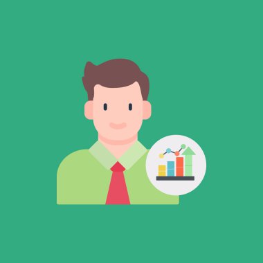 işadamı vektörü düz renk simgesi