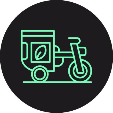 Kargo bisikleti simgesi, vektör illüstrasyonu basit tasarım