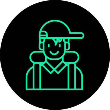 Şapka vektör sembol ile benzersiz çocuk